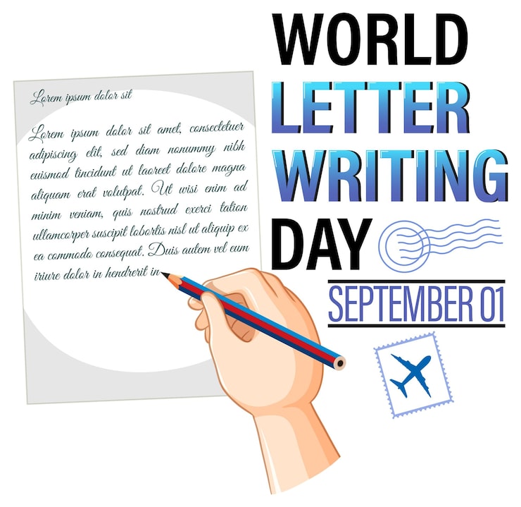 Vector Gratis desain poster hari menulis surat sedunia