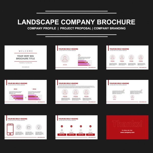 Vector Gratis desain presentasi brosur