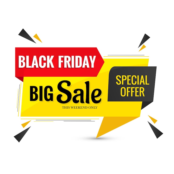 Vector Gratis desain spanduk label penjualan black friday