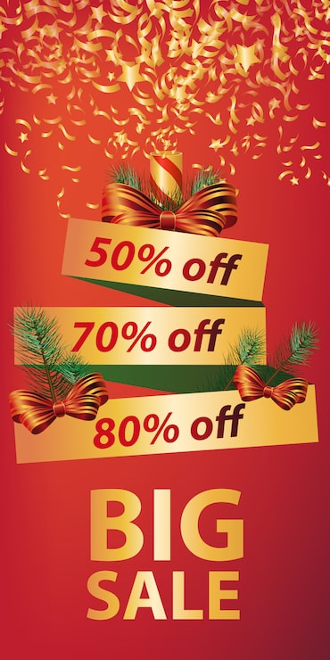 Vector Gratis desain spanduk penjualan besar. petasan natal