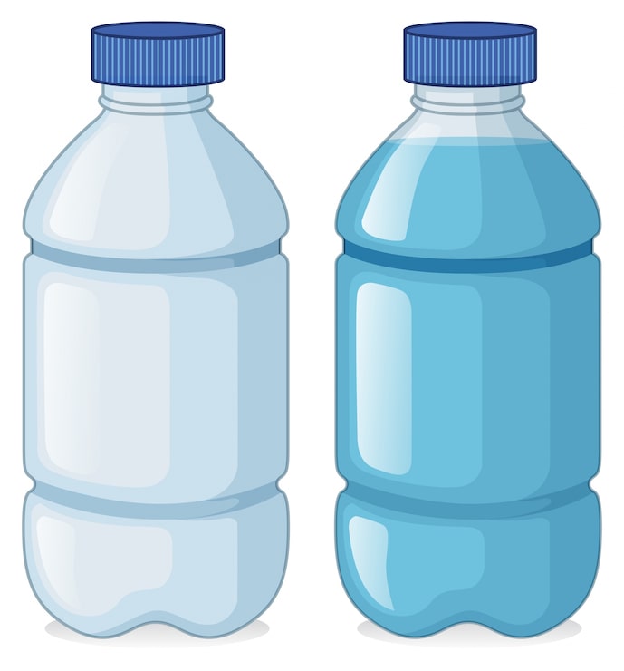 Vector Gratis dua botol dengan dan tanpa air