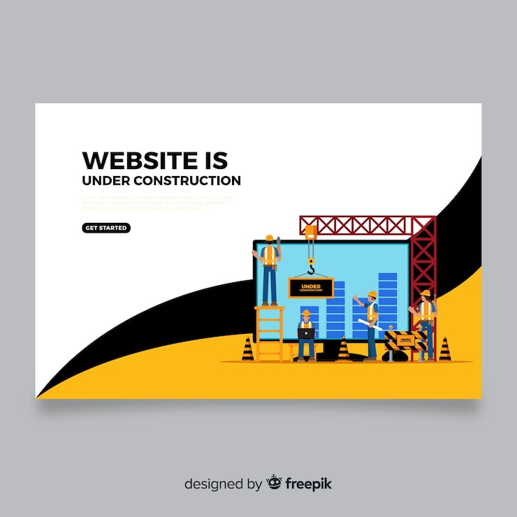 Vector Gratis halaman arahan dalam pembangunan