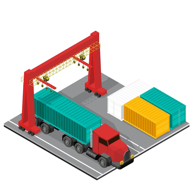 Vector Gratis ikon terisolasi industri bisnis logistik pada latar belakang