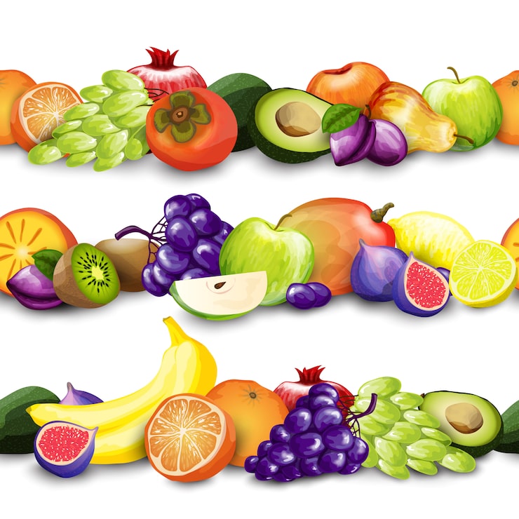 Vector Gratis ilustrasi batas buah-buahan