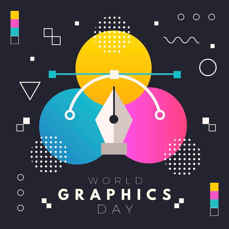 Vector Gratis ilustrasi hari grafis dunia datar