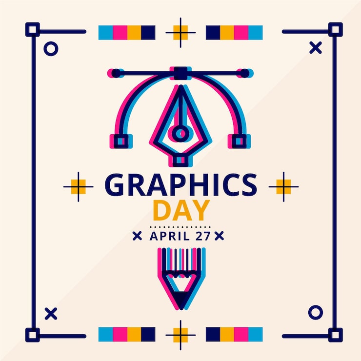 Vector Gratis ilustrasi hari grafis dunia datar