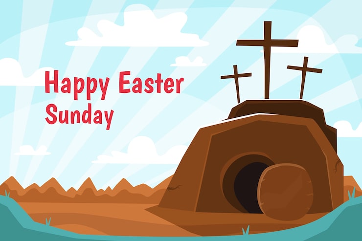 Vector Gratis ilustrasi hari minggu paskah datar untuk perayaan paskah