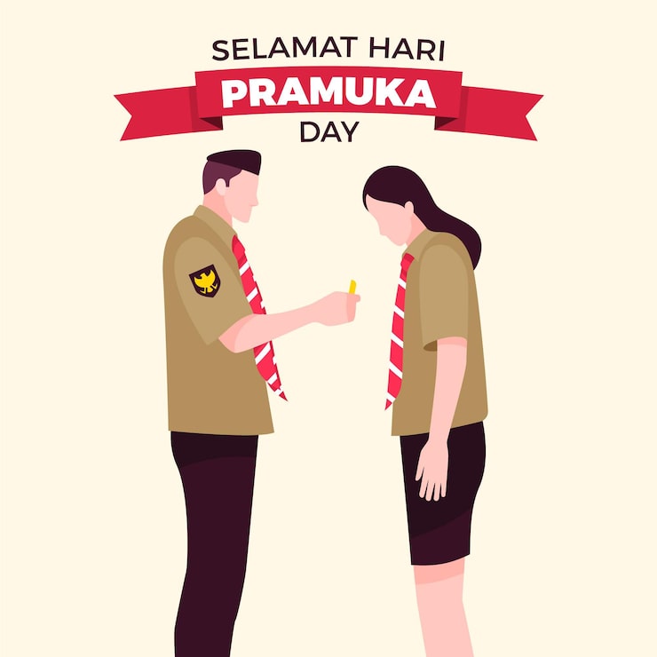Vector Gratis ilustrasi hari pramuka datar