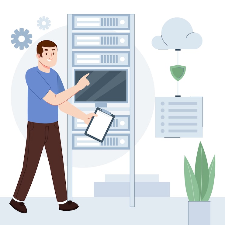 Vector Gratis ilustrasi hosting situs web kreatif abstrak