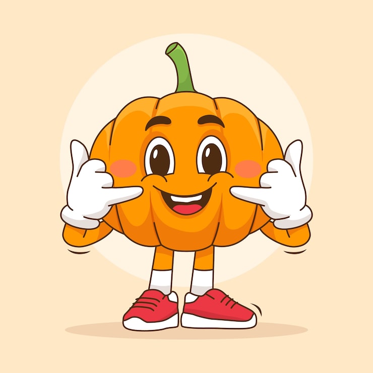 Vector Gratis ilustrasi kartun labu yang digambar tangan