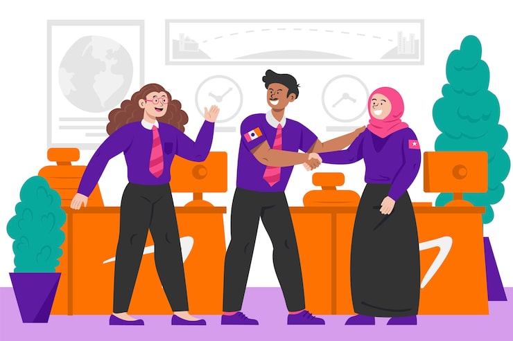 Vector Gratis ilustrasi karyawan internasional desain datar