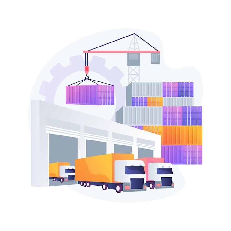 Vector Gratis ilustrasi konsep abstrak pusat logistik