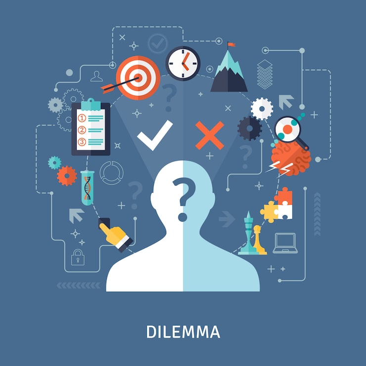 Vector Gratis ilustrasi konsep dilema