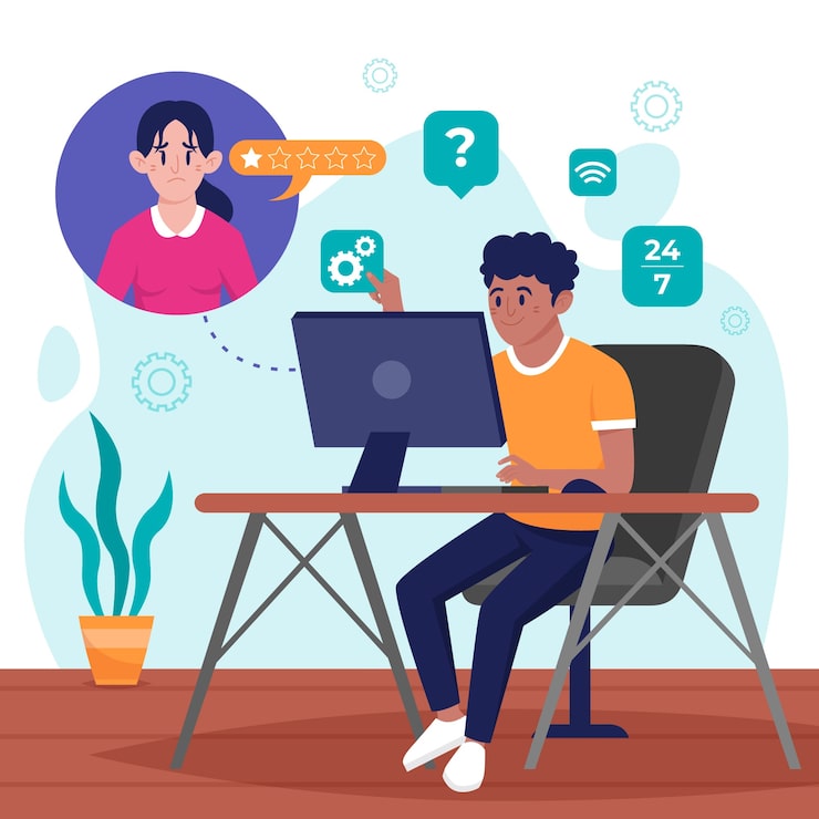 Vector Gratis ilustrasi minggu layanan pelanggan datar