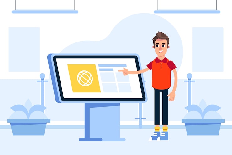 Vector Gratis ilustrasi signage digital desain datar