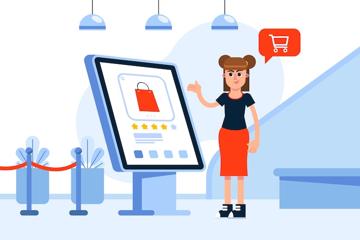Vector Gratis ilustrasi signage digital desain datar