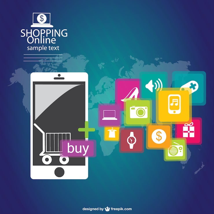 Vector Gratis infografis berbelanja online dengan smartphone anda