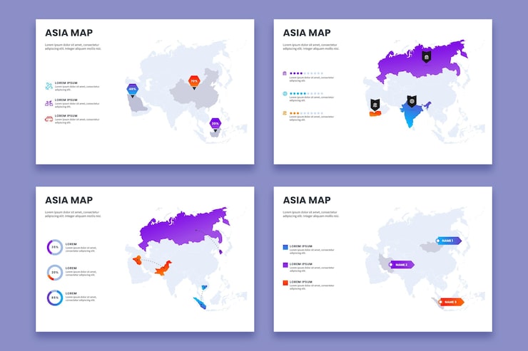 Vector Gratis infografis peta asia gradien