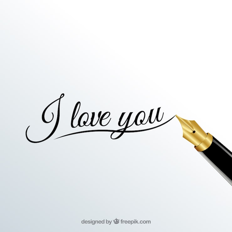 Vector Gratis kaligrafi aku cinta kamu