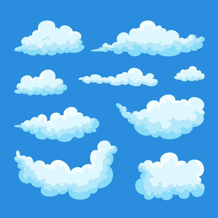 Vector Gratis koleksi awan kartun