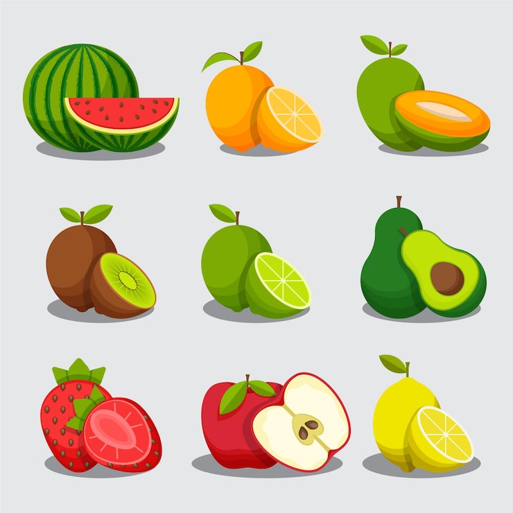 Vector Gratis koleksi buah datar