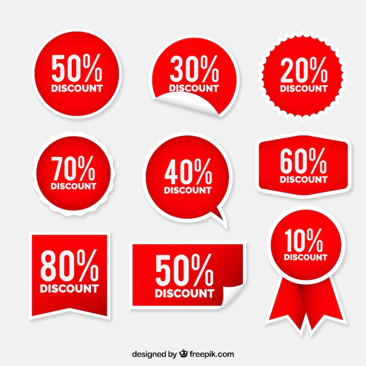 Vector Gratis koleksi label/badge penjualan datar
