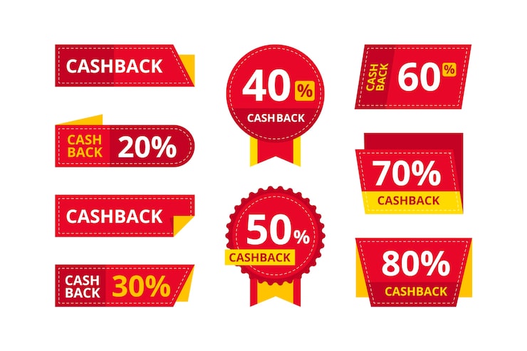 Vector Gratis koleksi label cashback