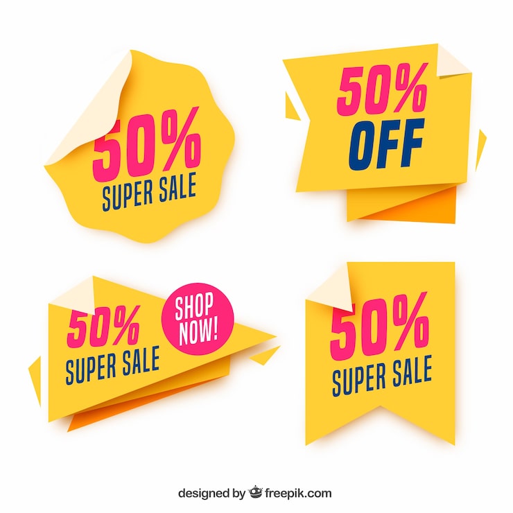 Vector Gratis koleksi label penjualan dengan desain datar