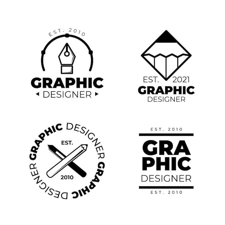 Vector Gratis koleksi logo desainer grafis desain datar