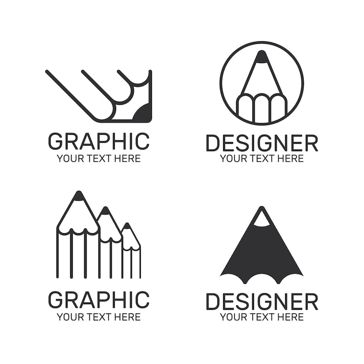 Vector Gratis koleksi logo designer grafis datar
