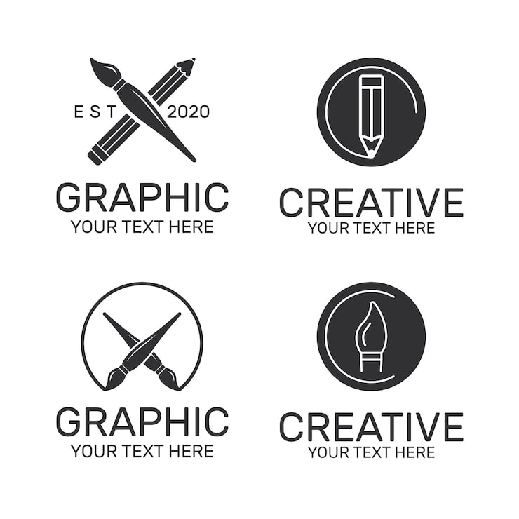 Vector Gratis koleksi logo designer grafis datar