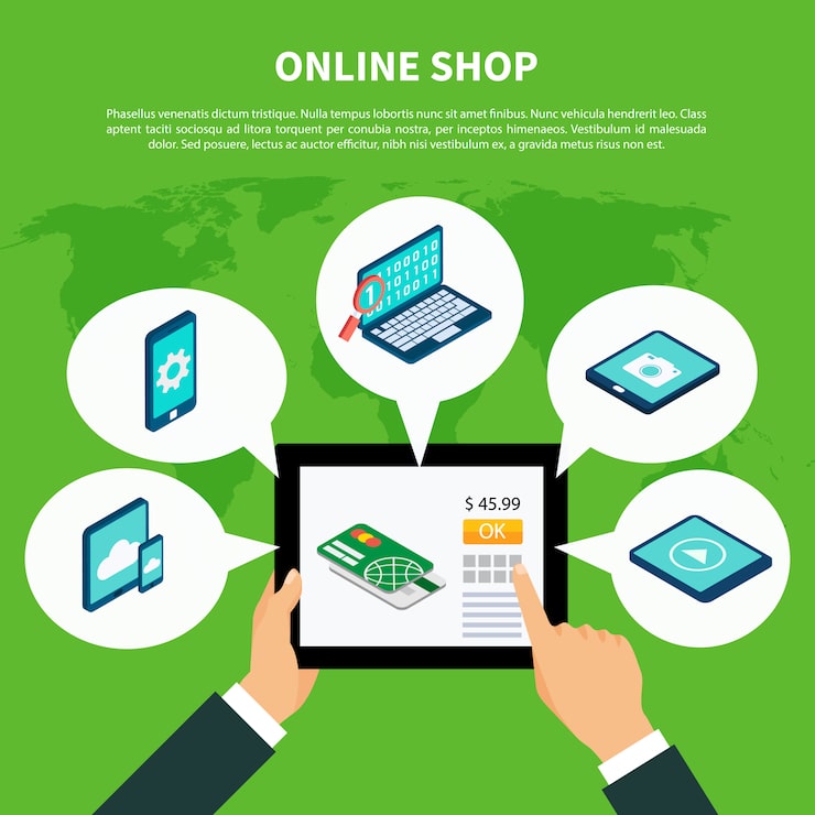 Vector Gratis konsep isometrik belanja online