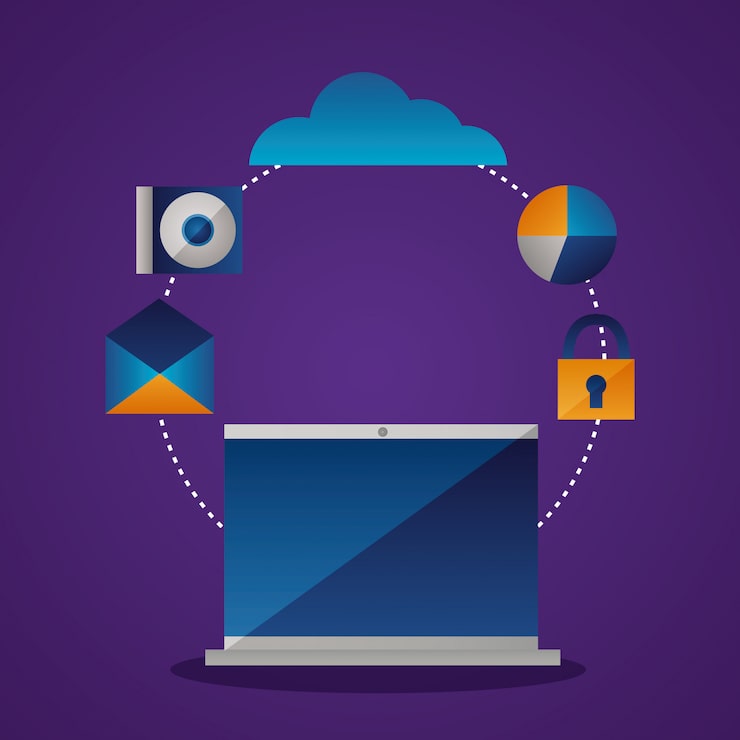 Vector Gratis konsep komputasi awan