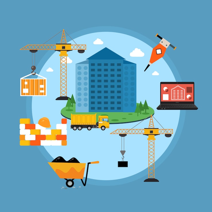 Vector Gratis konsep konstruksi rumah