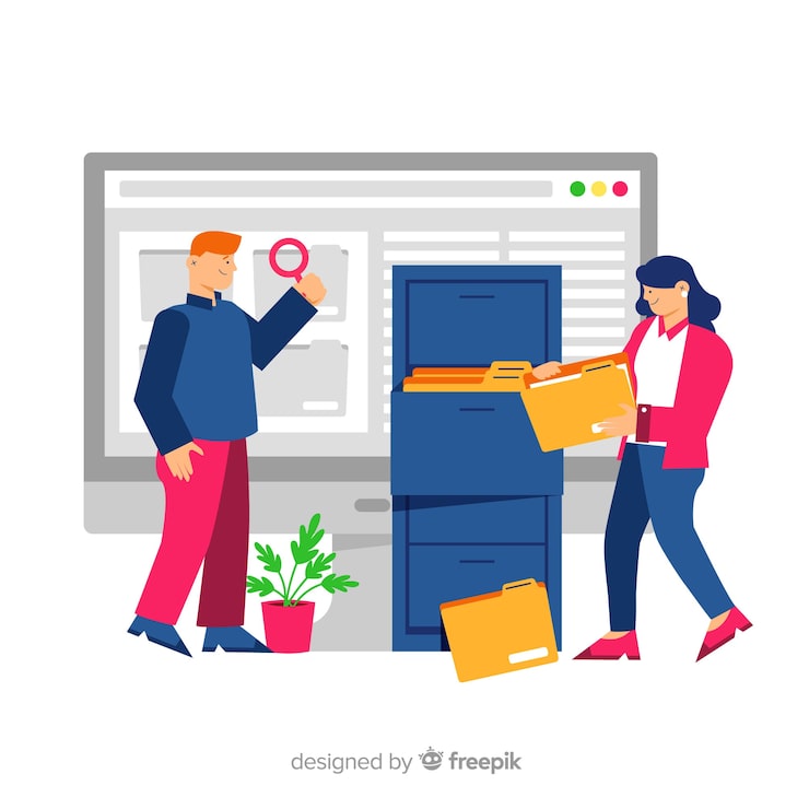 Vector Gratis konsep pencarian file untuk landing page