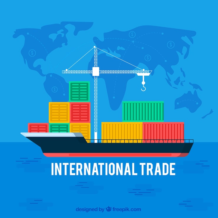 Vector Gratis konsep perdagangan internasional dengan desain datar