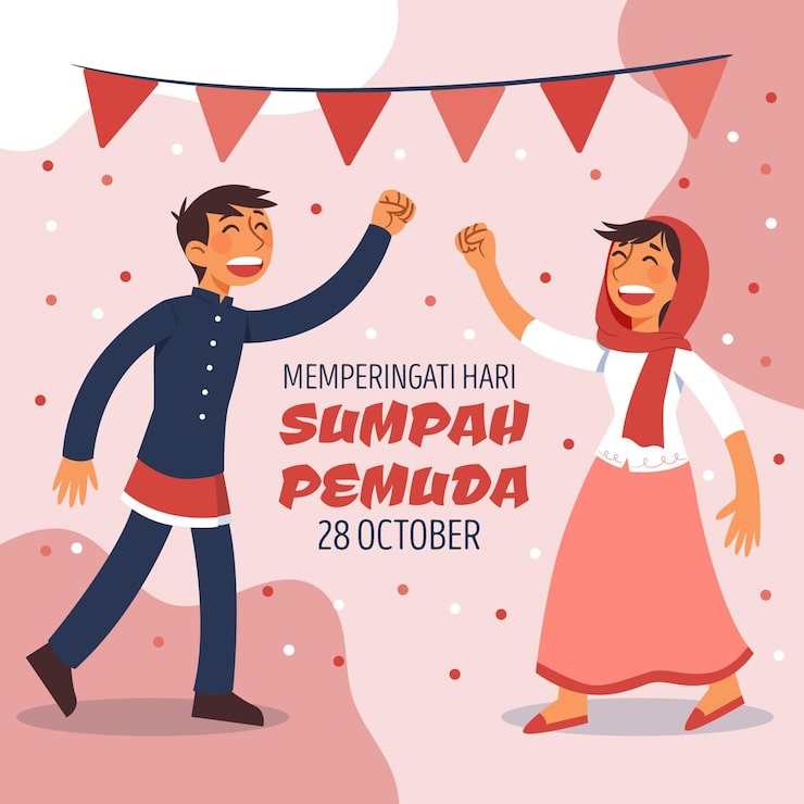 Vector Gratis konsep sumpah pemuda yang digambar tangan