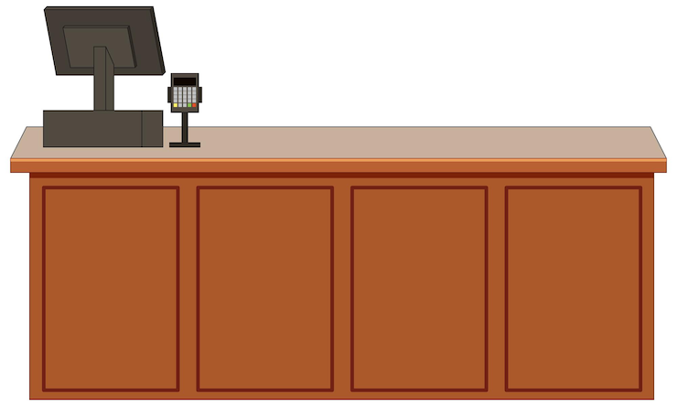 Vector Gratis konter kasir kayu terisolasi