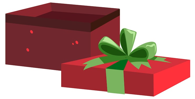 Vector Gratis kotak hadiah merah dengan tutup terbuka
