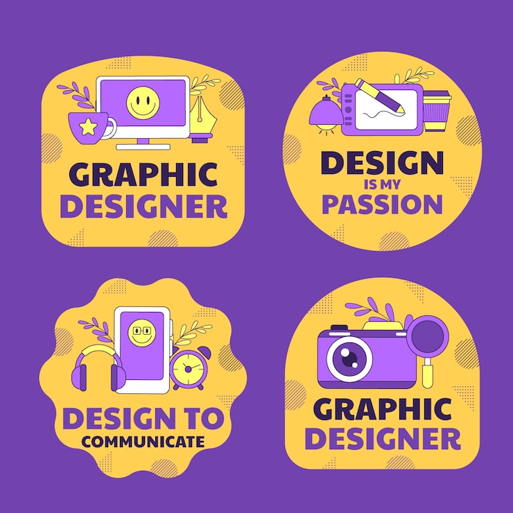 Vector Gratis label templat desainer grafis