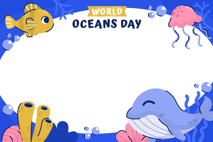 Vector Gratis latar belakang datar digambar tangan hari laut sedunia