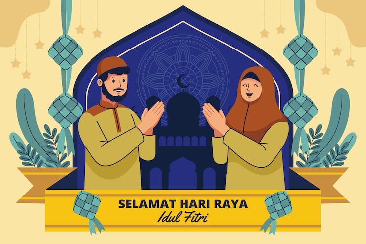 Vector Gratis latar belakang idul fitri datar