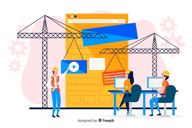Vector Gratis latar belakang konsep rekayasa komputer datar