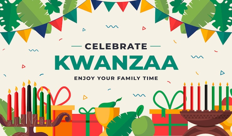Vector Gratis latar belakang kwanzaa datar digambar tangan