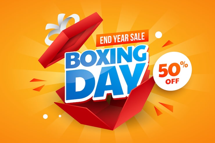 Vector Gratis latar belakang penjualan dan belanja boxing day dengan gradien