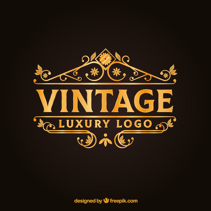 Vector Gratis logo dengan gaya vintage dan mewah