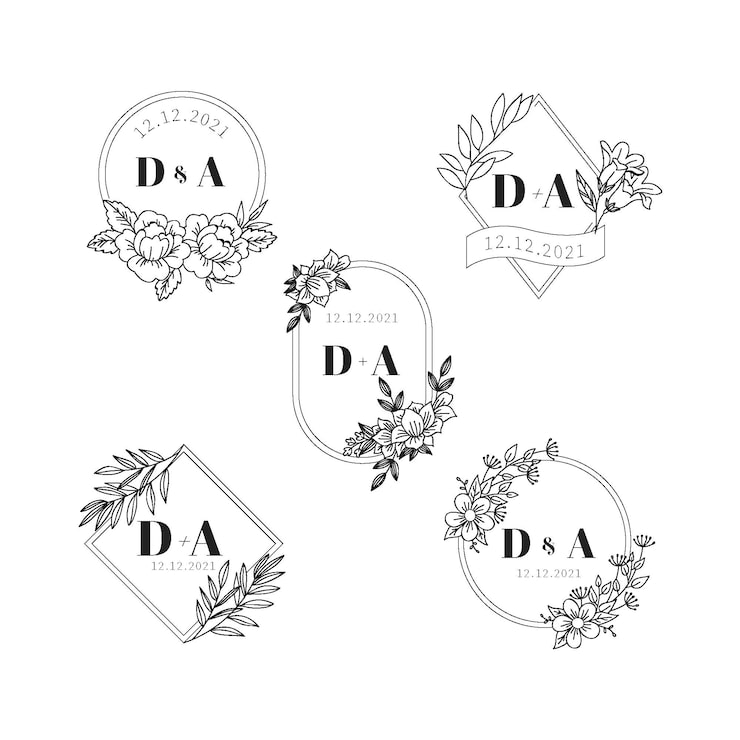 Vector Gratis logo monogram pernikahan