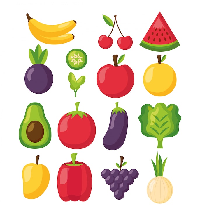 Vector Gratis makanan sehat segar