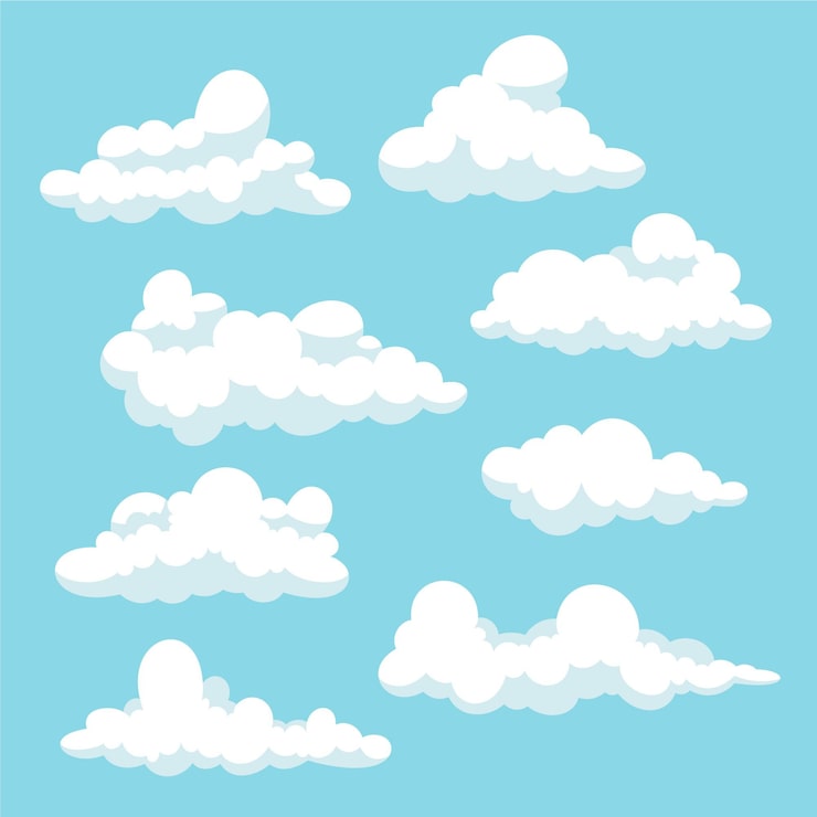 Vector Gratis paket ilustrasi awan datar
