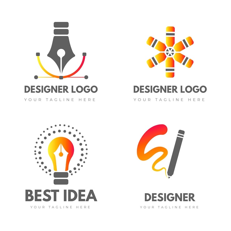 Vector Gratis paket templat logo desainer grafis
